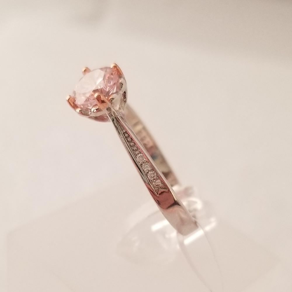 Sterling 1ct Pink Solitaire - Picture 3 of 8